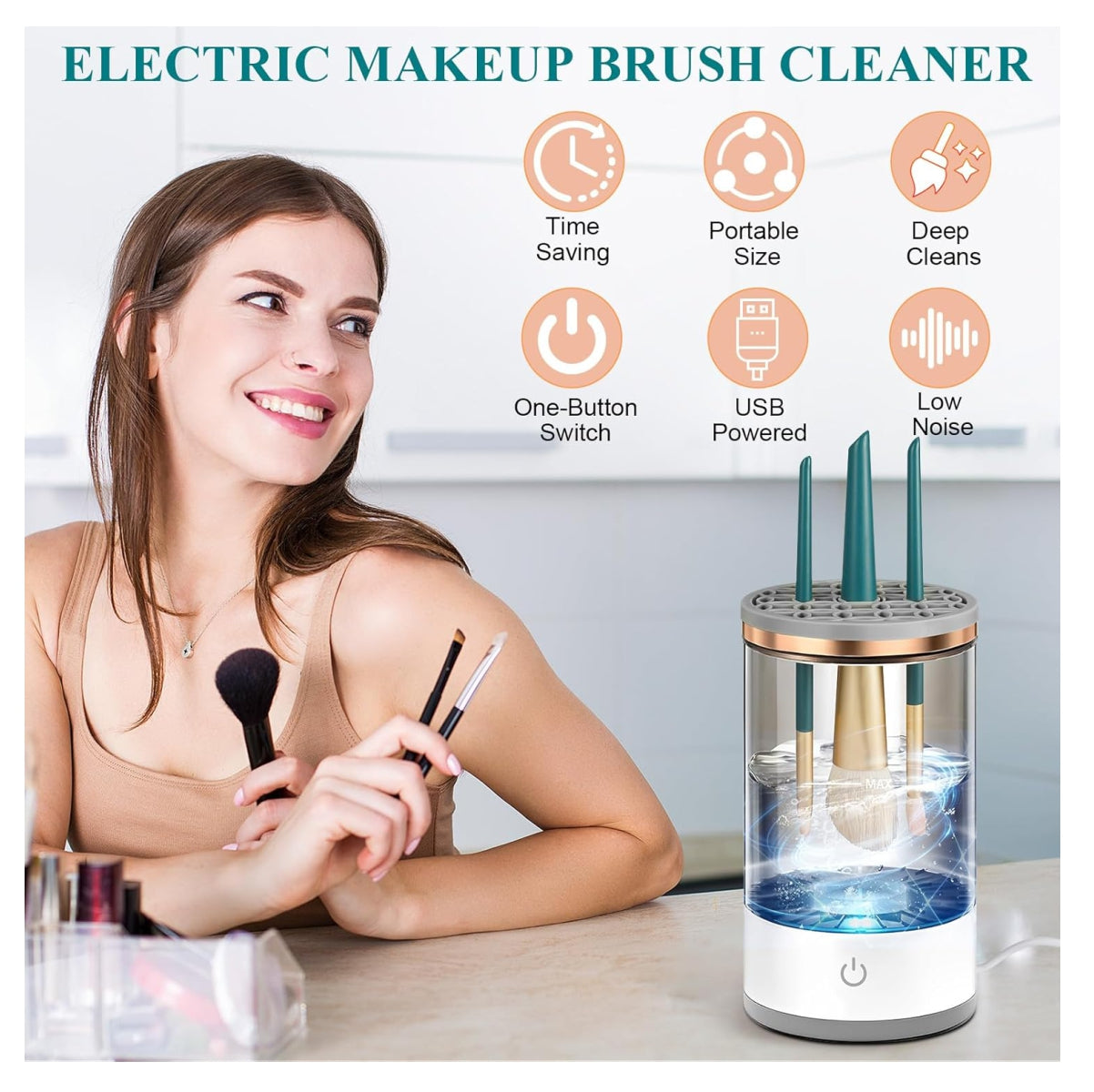 Limpiador De Brochas De Maquillaje Eléct